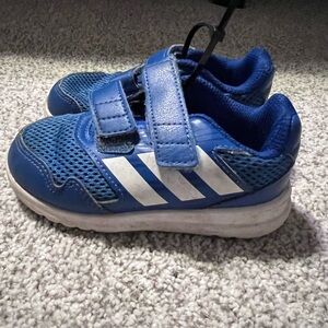 Adidas Kids Royal Blue Sneakers with White Stripes